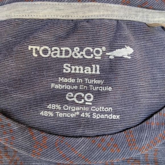 Toad & Co Geometric Print Heathered Organic Cotton Tencel Blend Pockets Small - Picture 7 of 8